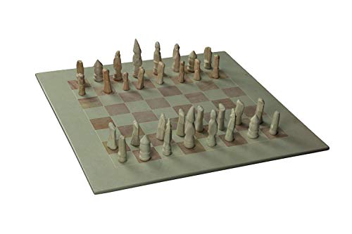 Zeckos Hand Carved Soapstone African Animals Chess Set with 16 Inch Square Board