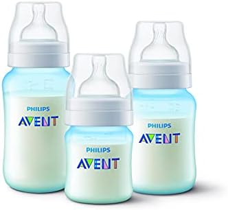 Kit 3 Mamadeira Clássica Anticólica AVENT Azul, 3 Unidades