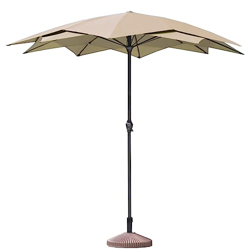 SOBOUR Parasol de jardin Parapluie de patio Parapluie de patio avec base de réservoir d'eau incluse Parapluie d'extérieur à colonne en acier Poignée à manivelle ouverte 8,2 pi Base remplissable