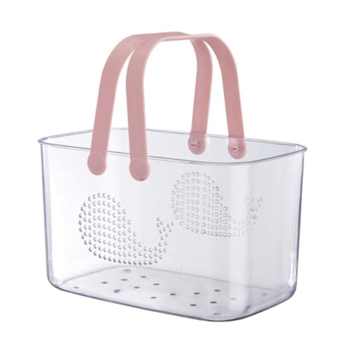 Panier plastique rose avec poignée grand bac réutilisable durable - 2
