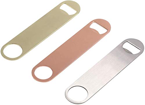 Topstylehouse 3 abrebotellas planas, abridores de botellas de metal de cerveza Cover