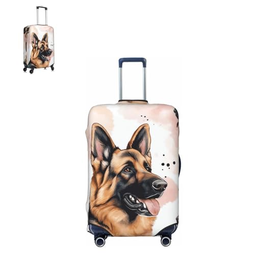 Luggage Cover Elastic Suitcase Cover Protector German Shepherd Dog Lovers Luggage Covers Travel Suitcase Covers Carry On Luggage Sleeve Suitcase Baggage Cover for Adult Travel