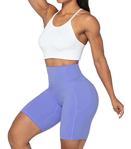 Image of Sunzel Women's Biker Shorts in High Waist Tummy Control with Deep Pockets | 3, 5 Or 8-Inch Inseam, High Waisted, No Front Seam, Side Pockets, Buttery Soft, Compression Fit, Squat Proof, Tummy Control