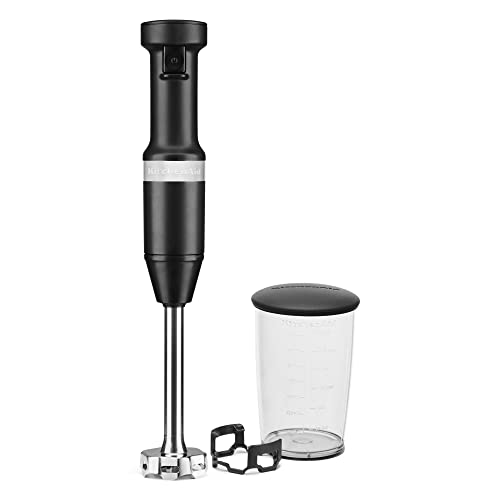 Kitchenaid 13-Cup Food Processor, Black Matte & Khbv53Bm Variable Speed Corded Hand Blender, Black Matte, 8 In #TOP5