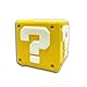 Super Mario Spardose (Fragezeichen-Block-Design), gelbe Mystery-Block-Münzbox, Super Mario Geschenk, H12,3 x B15 x L15 cm Sparschwein – offizielles Merchandise, Schwarz