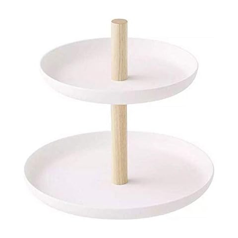 WY-YAN HZR Jewelry Rack 2 Tier Accessory Jewelry Organizer Key Catchall Tray Tower Necklaces Bracelets Rings Earings Holder Birthday Gift Cover