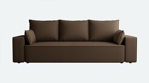 4ALL HOME Sofa mit Schlaffunktion Veno 242x95 cm - Couch - Sofa mit Bettkasten - 3 Sitzer - Schlafsofa - Schlafsofa mit Bettkasten - Cord - Wohnzimmer (Onega 03 Braun) 4ALL HOME Sofa mit Schlaffunktion Veno 242x95 cm - Couch - Sofa mit Bettkasten - 3 Sitzer - Schlafsofa - Schlafsofa mit Bettkasten - Cord - Wohnzimmer (Onega 03 Braun)
