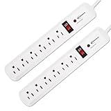 Innovera IVR71653 6 AC Outlets 4 ft. Cord 540 Joules Surge Protector - White (2/Pack)