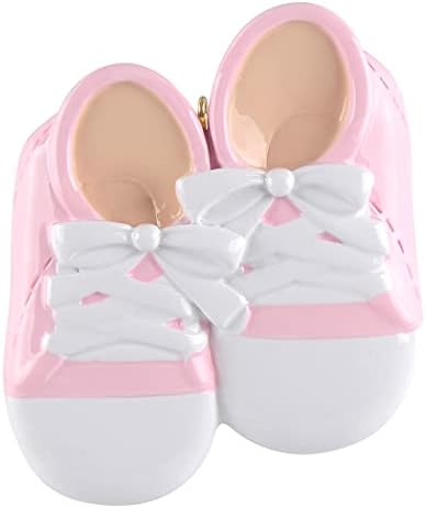 MAXORA Pink Baby Shoes Christmas Ornament 2026 | Personalized Lace Bow Booties Decoration – Newborn First Steps Keepsake Gift image 5
