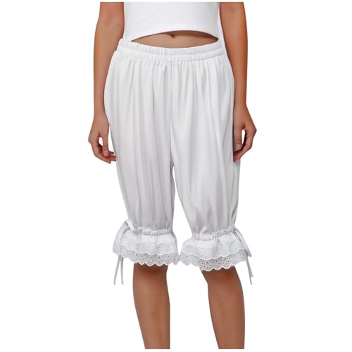 Oplxuo Women Lolita Bloomer Victorian Steampunk Bloomers Pants Knee Length Renaissance Knickers Pants
