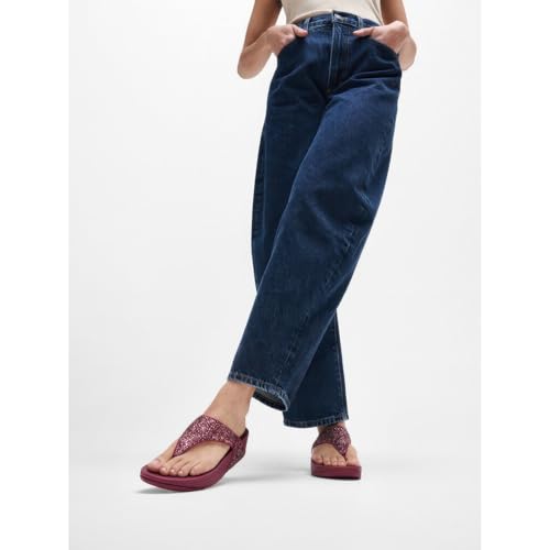 Image of FitFlop Lulu Multi-Tonal Glitter Toe Post Sandals
