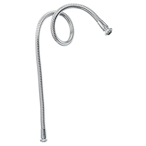 PATIKIL 19.7 Microphone Gooseneck, M10/M8 Fine Thread 8mm Metal Universal Hose Flexible Arm Gooseneck Tube Extension for Multifunction DIY, Silver Tone