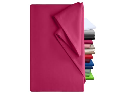 npluseins Sabana encimera, 240x275cm, sin elástico, 100% algodón, Sabana Algodon, Ideal para Cama o Mantel Mesa - Rojo Vino