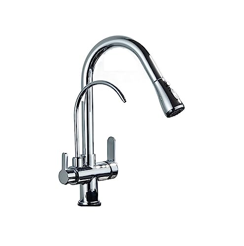 Robinet de cuisine eau pure en finition chrome poli brillant double commande - 2