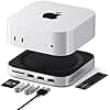 Satechi Mac mini M4 Hub & Stand with NVMe SSD Enclosure, Mac mini M4 Dock with 2xUSB A Up to 10Gbps, USB A Data Port, SD Card Reader for Mac mini M4, Mac mini M4 Pro - Silver