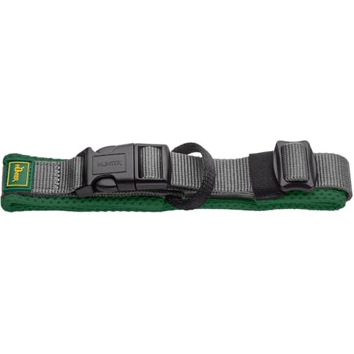 Hunter Halsband Maldon, Farbe: grün, atmungsaktives Mesh, Robustes Nylon, lautlos & allergikerfreundlich, Zugentlastung, integriertes Adresslabel, besonders leicht, Größe: L