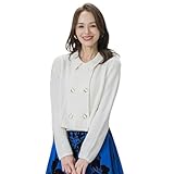 [Viaggio Blu] [ビアッジョブルー] 襟付きニットジャケット≪手洗い可能≫ オフホワイト S