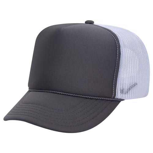 Image of OTTO Polyester Foam Front 5 Panel High Crown Mesh Back Trucker Hats in 97, Bulk, Wholesale