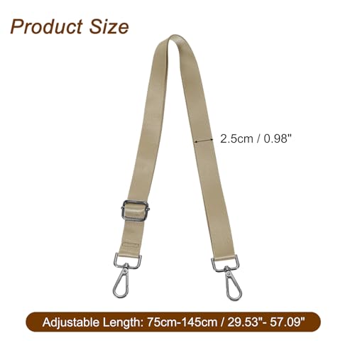 Image of uxcell Wide Shoulder Strap, 2.5cm Adjustable Purse Strap Replacement Crossbody Strap for Shoulder Bag Handbag, Khaki, Black Pull Core Buckle