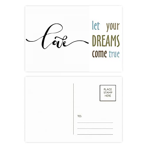 Tarjetas de agradecimiento Love Line Dream Come True con elegantes mensajes en inglés