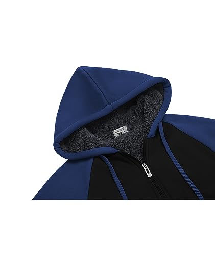 Image of GEEK LIGHTING Men's Fleece-Lined Zip Up Hoodie, Thick Hooded Jacket Winter Warm Athletic Sweatshirt