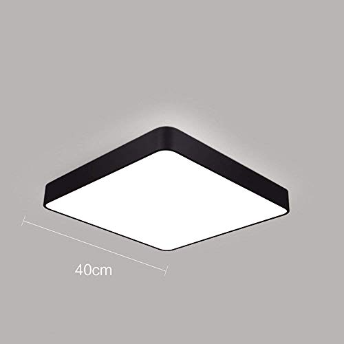 Plafonnier LED carré dimmable noir 40cm éclairage chambre et salon