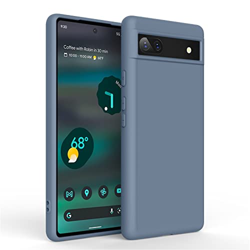 Vancle Coque Compatible pour Google Pixel 6a (2022), Étui en Silicone pour Doublure en Microfibre Souple, Conception Spéciale de Bord Droit (Gris Lavande) Cover