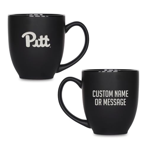 Image of Rico Industries NCAA Primary 15-Oz Personalized Matte Black Bistro Mug - for Hot or Cold Drinks