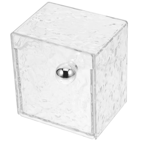 DECORNIJIA Dispenser da Parete per Dischetti di Cotone Trasparente in Pet e Abs Organizer Cosmetico Capiente e Facile da Pulire Custodia Antiumidità per Bagno e Trucco