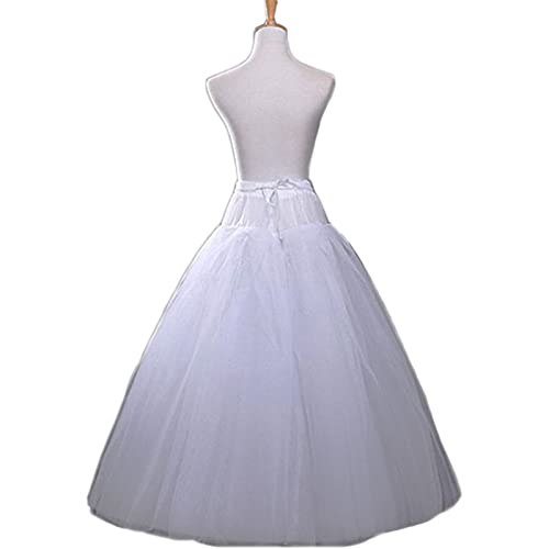 Women’s 6 Hoop Skirt A-Line Floor Length Petticoat Slips Underskirt Crinoline for Wedding Dress Ball Gown 6