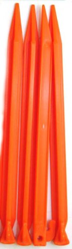 Kingfisher Unisex Olphd Heavy Duty Plastic Tent Ground Pegs 30 Cm, Pack of 4, Red, NA