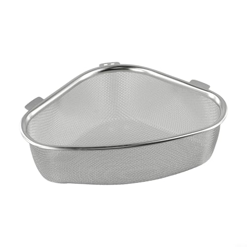Filtre d'évier d'angle avec maille ultra fine, panier d'évier de cuisine triangulaire en acier inoxydable pour filtrer les aliments et protéger les canalisations