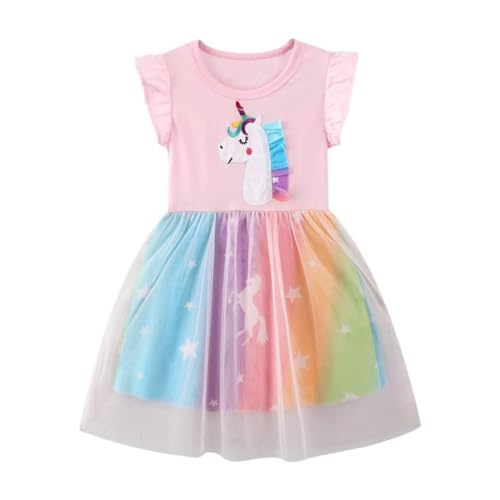Image of Toddler Girls Tutu Dresses Cute Casual Short Sleeve Dress for Summer Daily Home School Party 2-8T