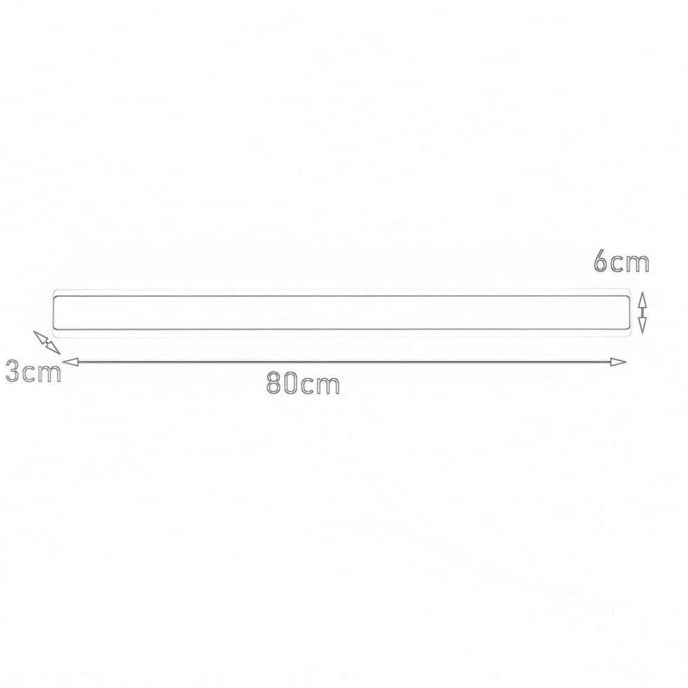 Lámpara de pared larga LED negra para interiores, luces de pared de metal de 3000 K, blanco cálido, lámparas de pared para escaleras, dormitorio, balcón, puerta, restaurante, hogar (80 cm)