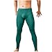 Sinzelimin Men's Yoga Leggings Fashion Gym Athletic Training Sweatpant Stretch Elastic Waist Tight Pants Full Length Trouser Green XX-Large