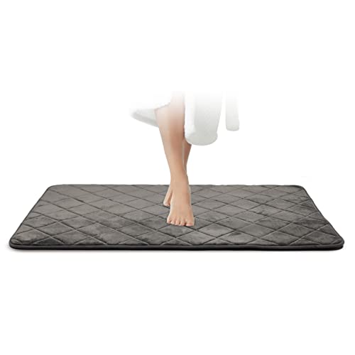 JAWAonline Badezimmerteppich Dunkelgrau - Pflegeleichte Badematte Memoryschaum - Extrem Saugfähiger...