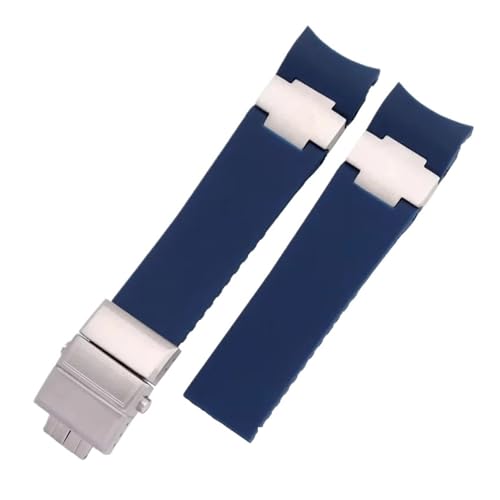 Ulysse Nardin �V���R�����o�[�E�H�b�`�o���h 263 DIVER �J�[�u�G���h�X�g���b�v 22mm �h���x���g�E�H�b�`�u���X���b�g�ɑΉ�(Blue-silver)