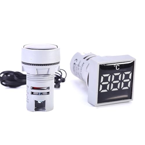 Thermomètre numérique LED rond -20-199 °C et voltmètre AC 50-500V encastrable 22mm