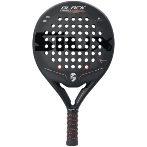 Siux Black Carbon Revolution 24K 2022 Padel Racket | Unisex | Large Triangular Hole Core for Stable Swings I Superior Aerodynamics