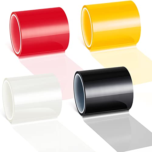 Image of Patelai 4 Rolls 4 Rolls 16.4 ft x 2 Inches Self Adhesive Repair Light Tape Auto Tail Light Fog Lights Headlight Lens Tint Tape (Multicolor)