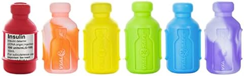 VIAL SAFE Insulin Bottle Protector Case/Sleeve for Diabetes, Never Risk Breaking Your Insulin Vial, Reusable, Flexible Silicone Protective Sleeve, 6-Pack (Short), Pride Colors