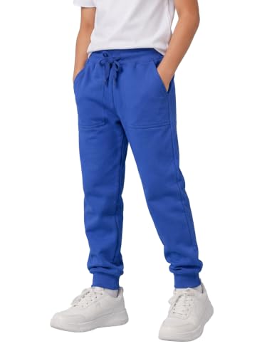 Image of KiddoPanti Boys Solid Fleece Track Pants | Cotton Poly Fleece Fabric | Ankle Length Bottom Rib | 2 Front Patch Pocket | Elastic Waist & Drawcord | Jogger Track Pants for Boys