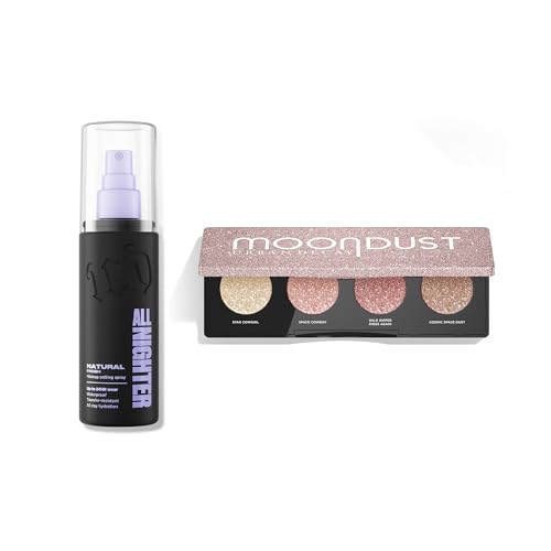 Image of Urban Decay All Nighter Setting Spray & Moondust Space Rider Eyeshadow Quad Bundle, Long-Lasting Makeup Setting Spray with Sparkling Moondust Eyeshadow Quad, Smudge & Fade Resistant
