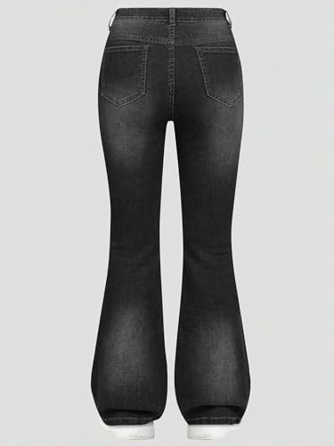 Girl's Flare Jeans Trendy High Waist Stretch Slim Fit Y2K Bell Bottom Denim Pants2