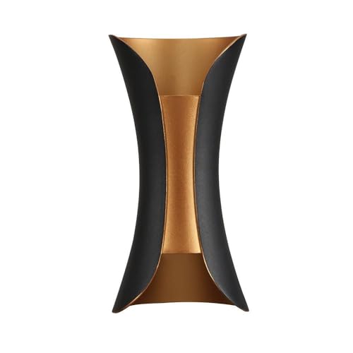 Aplique de pared de aluminio Dickens diseño negro y oro elegante