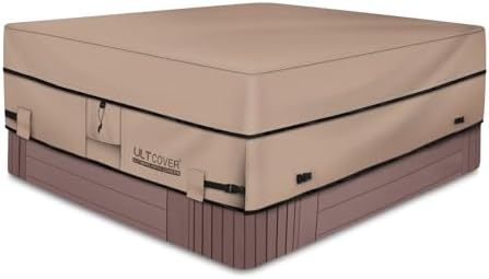ULTCOVER Waterproof 600D Polyester Square Hot Tub Cover Outdoor SPA Covers 95 x 95 inch
