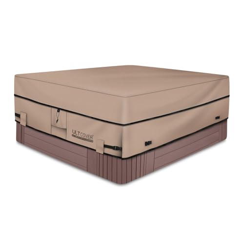 ULTCOVER Wodoodporny pokrowiec na zewnętrzną wannę z hydromasażem z poliestru 600D, 193 cm x 193 cm