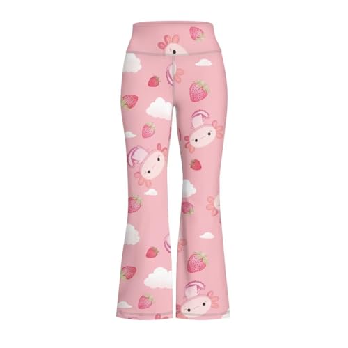 Image of Girls Leggings Floral Print High-Waisted Flared Pants 5-14 Years