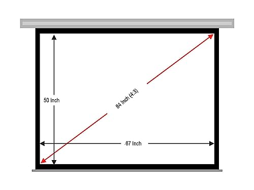 Image of 84 Inch Diagonal Motorised /Motorized Projector Screen Ratio 4:3,(6x4,WxH-feet) Screen Hanging Ceiling&Wall Option (Limited time Deal This Price is Live only for Limited time)