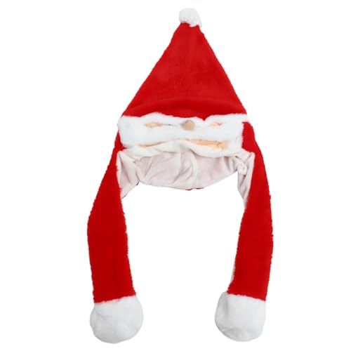 FUNOMOCYA Plüsch Nikolausmütze mit Beweglichen Ohren Witzige...